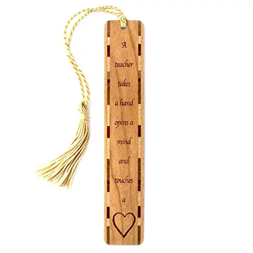 Gifts for English Teachers 22 - Teacher Quote Engraved Wooden Bookmark 