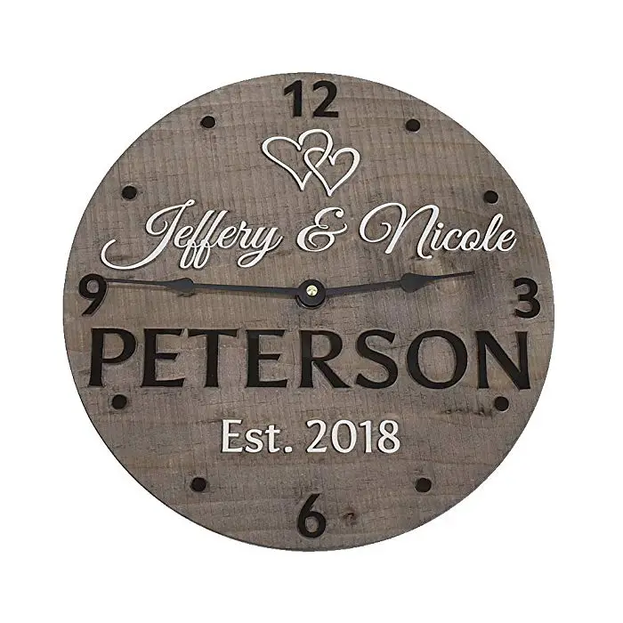 4 years anniversary gift ideas for couples Custom Made Wooden Wall Clock
