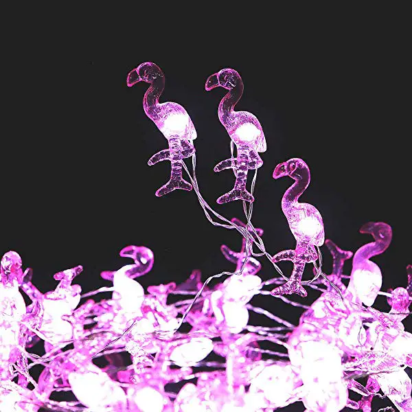 Crystal Pink Flamingo String Lights