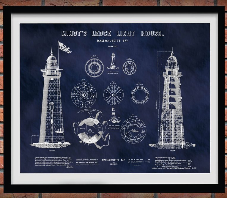 Minot’s Ledge Lighthouse Blueprint