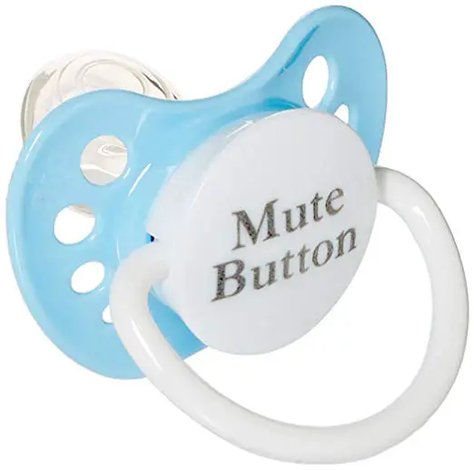 Funny gift for new dad Mute Button Pacifier 