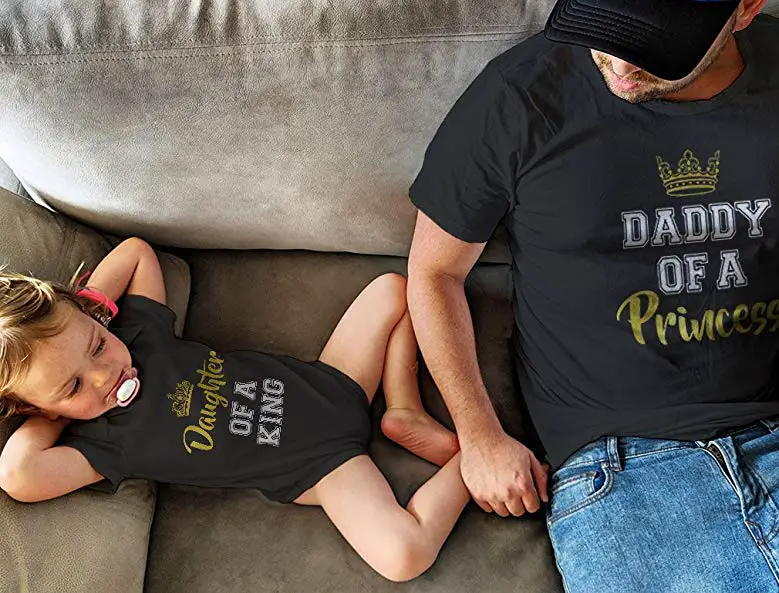 Father & Daughter Matching Set Girl Bodysuit & Men's Shirt gift idea for new fathers