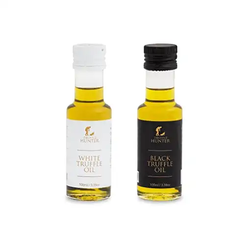 TruffleHunter - White & Black Truffle Oil Bundle - Extra Virgin Olive Oil for Cooking & Seasoning - 3.38 Oz each