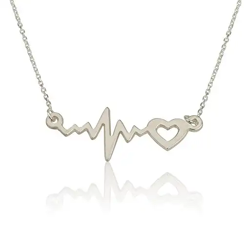 Heartbeat Necklace Lifeline Pulse Sterling Silver