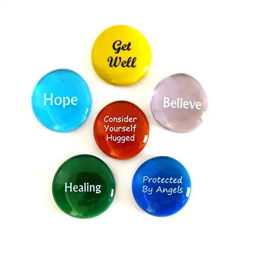 Lifeforce Glass Get Well Glass Stones - Bring Comfort and Hope for a Fast Recovery