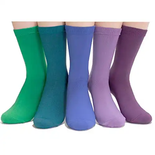Rainbow Color Solid Colored Women's Socks