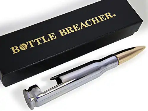 50 Caliber BMG Chrome Bottle Breacher Bottle Opener with Gift Box Made in the USA