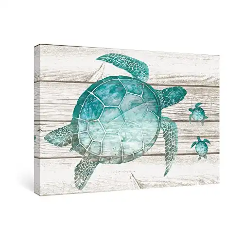 SUMGAR Sea Turtle Bathroom Decor Beach Themed Wall Art