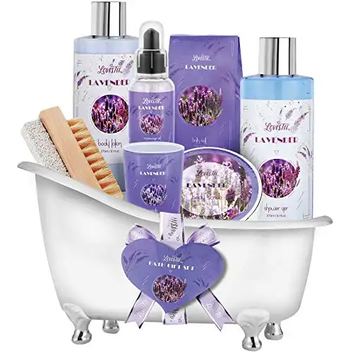 Relaxing Lavender Spa Bath Gift Baskets for Women