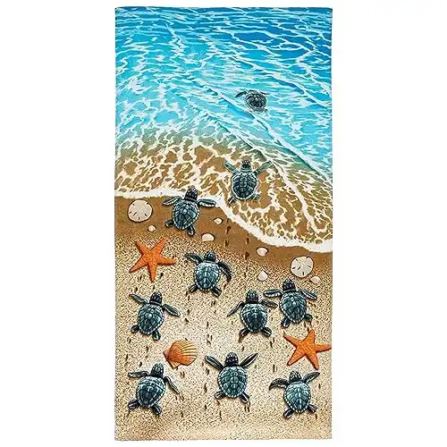Dawhud Direct 30" x 60" Beach Towel - Large Sea Turtle Print